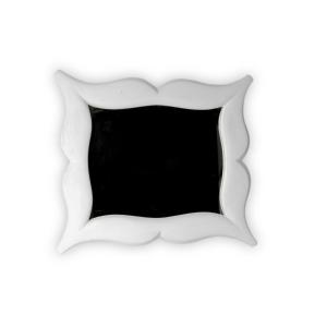 Art Deco Style Stucco Mirror In “moustache” Shape. 1990s.