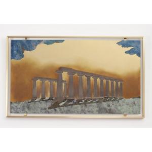 Brass Marquetry Panel "the Tavole Palatine, Opus Iv". Contemporary Work. Ls5947