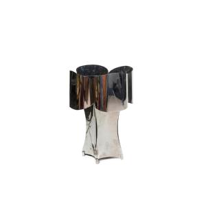 “quadrilobe” Lamp In Polished Metal. 1970s.