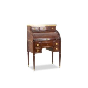 Desk – Or Secretary, Cylinder, Mahogany. Late 18th Century Period.