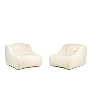 Pair Of Armchairs With Fine Curls. Contemporary Work.