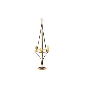Candlestick In Gilded Brass And Velvet. Contemporary Work. Ls59441456b