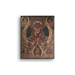 Tibetan Thangka Representing A Buddha. Late 19th Century. Ls53681809i