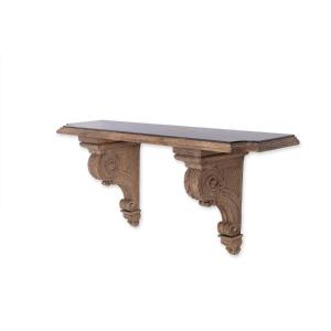 Jean-charles Moreux. Console In Carved Oak And Marble. 1940s. Ls4538689j