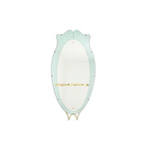 Console Mirror In Two-tone Glass And Gilded Brass. Circa 1950. Ls60431154j