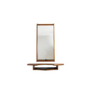 Mirror And Mahogany Console. 1970s. Ls6055507