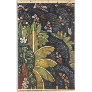 Painted Canvas Representing A Marmoset On A Floral Background. Contemporary. Ls6132675y