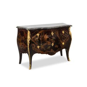 Lacquer Saute Chest Of Drawers With Marble. 1950s.ls4011
