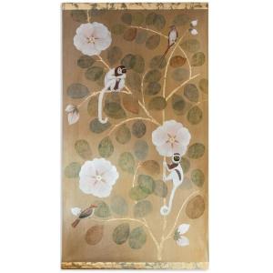 Painted Canvas Representing Lemurs. Contemporary Work. Ls6437a1089p