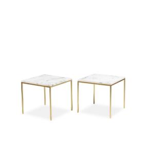 Pair Of End Tables In Marble And Gilded Bronze. 1970s. Ls6309409p