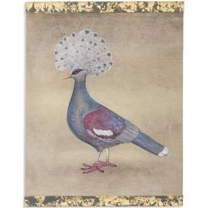 Painted Canvas Representing A Crested Pigeon. Contemporary. Ls6340406a