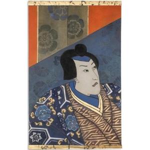 Painted Canvas Representing A Japanese Samurai. Contemporary. Ls6341678u