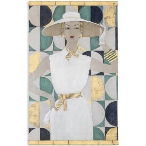 Painted Canvas Representing An Elegant 1950s. Contemporary.  Ls6438b678p