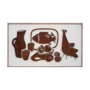 Decorative Panel In Metal Titled “natumo”. Contemporary Work. Ls58883367c