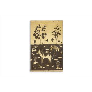 Painted Canvas Decorated With Zebras. Contemporary Artist's Work Ls5724675b