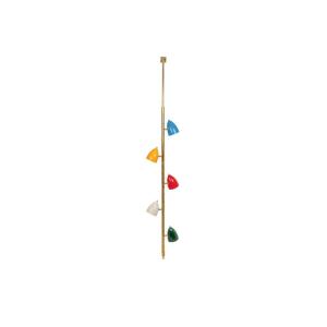 Tubular Hanging Lamp In Patinated And Lacquered Brass. Contemporary Ls6534711z