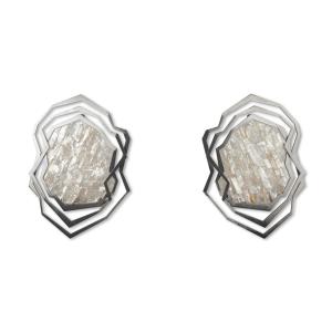 Pair Of Sconces In Brushed Metal And Rock Crystal. Contemporary. Ls65333801h