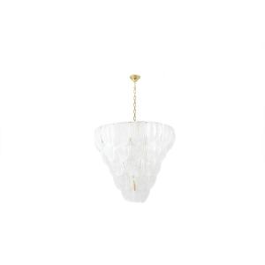 Translucent White Murano Glass Chandelier. Italy, Contemporary Work. Ls64641401