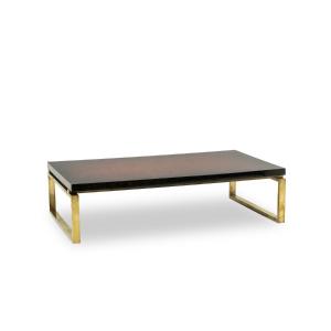 Maison Charles. Bronze Coffee Table With Lacquered Top. Circa 1970. Ls6552634