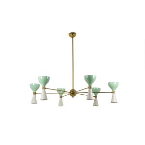 Radiant Diabolo-shaped Chandelier With 12 Lights. Contemporary. Ls65891156t