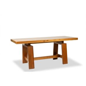 Light Cherry Wood Varnished Desk. 1970s Ls6579308