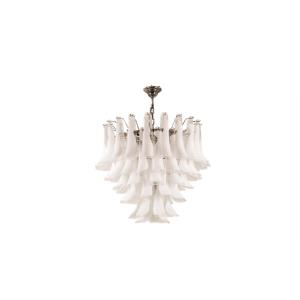 Murano Glass Chandelier In White And Translucent Glass. Contemporary Ls64651196