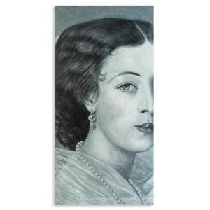 Evelyne Baget Painted Detail Of A Portrait Of A Young Woman. Contemporary Ls66502007