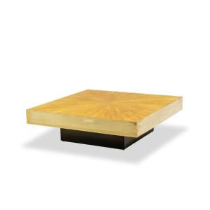 Coffee Table In Straw Marquetry And Brass. 20th Century Ls43681993