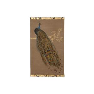 Painted Canvas Depicting A Peacock On A Branch. Contemporary Work. Ls6759606