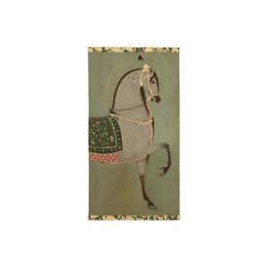 Painted Canvas Depicting A Light-colored Indian Horse In Profile. Contemporary. Ls6757a6701