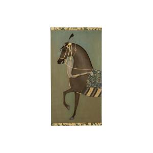 Painted Canvas Depicting A Brown Indian Horse In Profile. Contemporary. Ls6757b6761