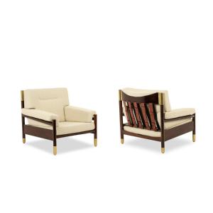 Carlo Di Carli. Pair Of “sella” Armchairs In Rosewood. 1960s. Ls67014707