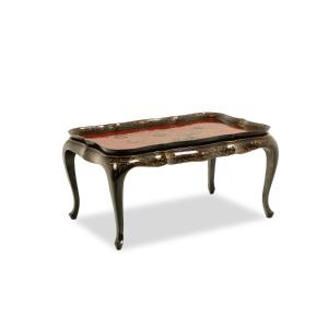 Coffee Table With A Removable Top, Made Of Red And Black Lacquered Wood. 1950s. Ls6765484