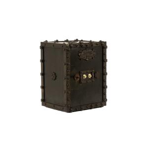 Bauche. Antique Small Metal Travel Safe. Napoleon III Period. Ls6788558
