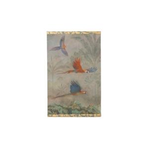 Painted Canvas Depicting Three Parrots In A Tropical Forest. Contemporary. Ls6758b677/1