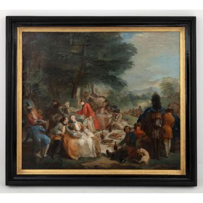 Carle Van Loo, The Hunting Halt (1737), Oil On Canvas, 19th Century - Ls38515491