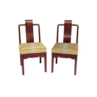 Pair Of Chinese Style Mahogany Chairs, 1900 - Ls2936631