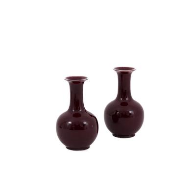 Pair Of Red “sang-de-bœuf” Porcelain Vases, 1950’s - Ls3822131