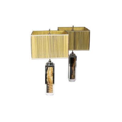 Pair Of Lamps In Bakelite And Chromed Metal, 1970’s - Ls40271201