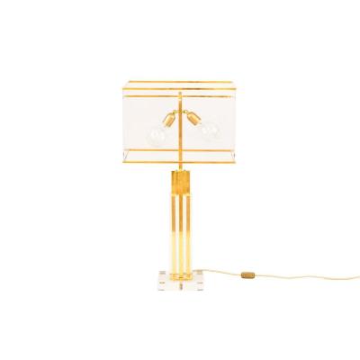 Romeo Rega, Lamp In Lucite And Gilt Brass, 1970’s - Ls4129721