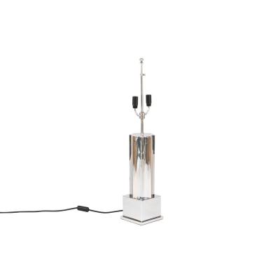 Lamp In Chromed Bronze, Fluted Column, 1970’s - Ls4167521