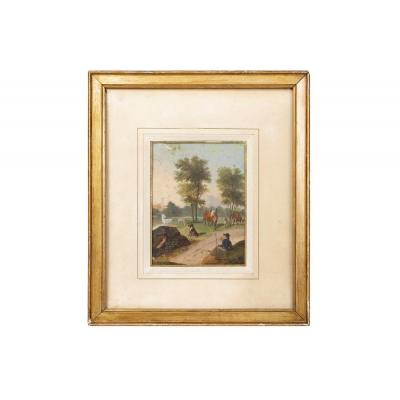 Gouache On Paper, Pastoral Scene, Circa 1880 - Op152101