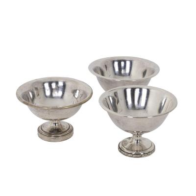 Three Cups In Silvered Metal, 1950's - Ls4347181