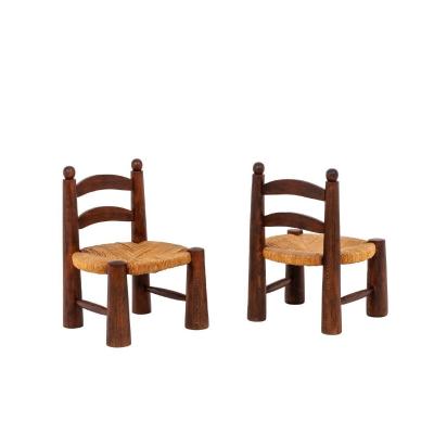 Pair Of Straw Chairs, 1940's - Ls4543331