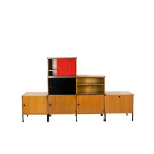 Arp, Bookcase In Oak And Metal, 1960s, Ls46551501