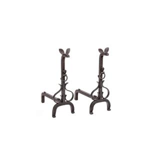 Pair Of Cast Andirons In Iron, 20th Century, Ls4753181