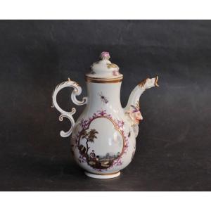 Meissen Porcelain Jug With Rock Handle And Grotesque Head Under The Spout, 18th C.