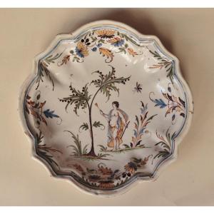 Lyon Earthenware Drageoir Representing Dawn. 18th C.