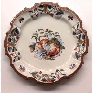 Earthenware Dish From Nove (italy) Decorated With Fruit, 18th Century