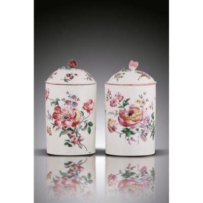 Mennecy. Two Covered Pots.